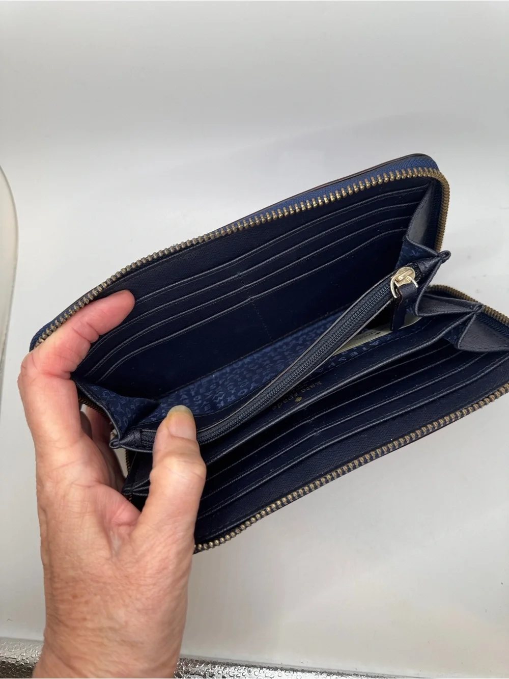 Kate Spade Laurel Way Neda Continental zip around  accordion Striped Wallet